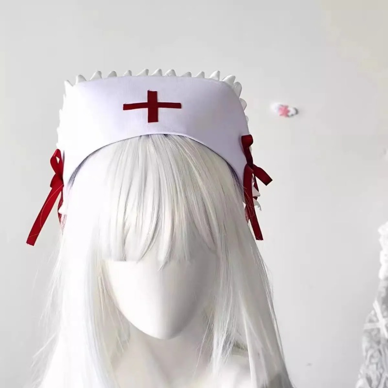 Cosplay Prop Bow - Topi Perawat Gaya Gothic Y2K yang